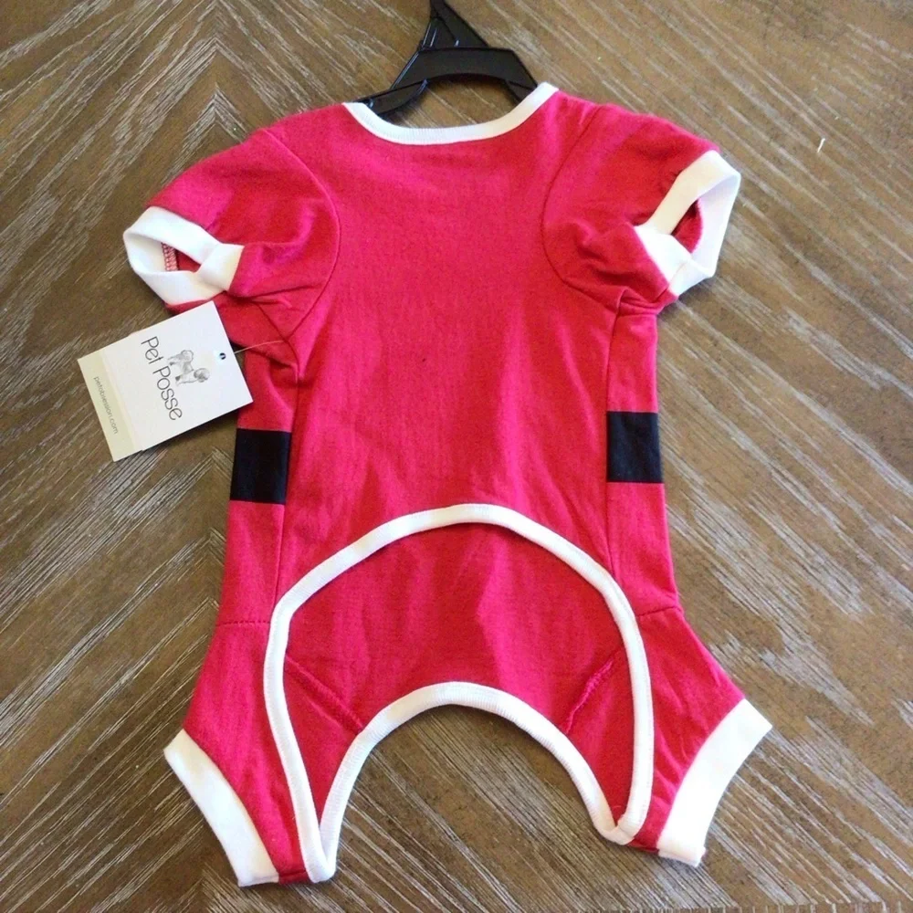 Pet Posse Santa Christmas Dog Pajamas Bodysuit Clothing Size Small